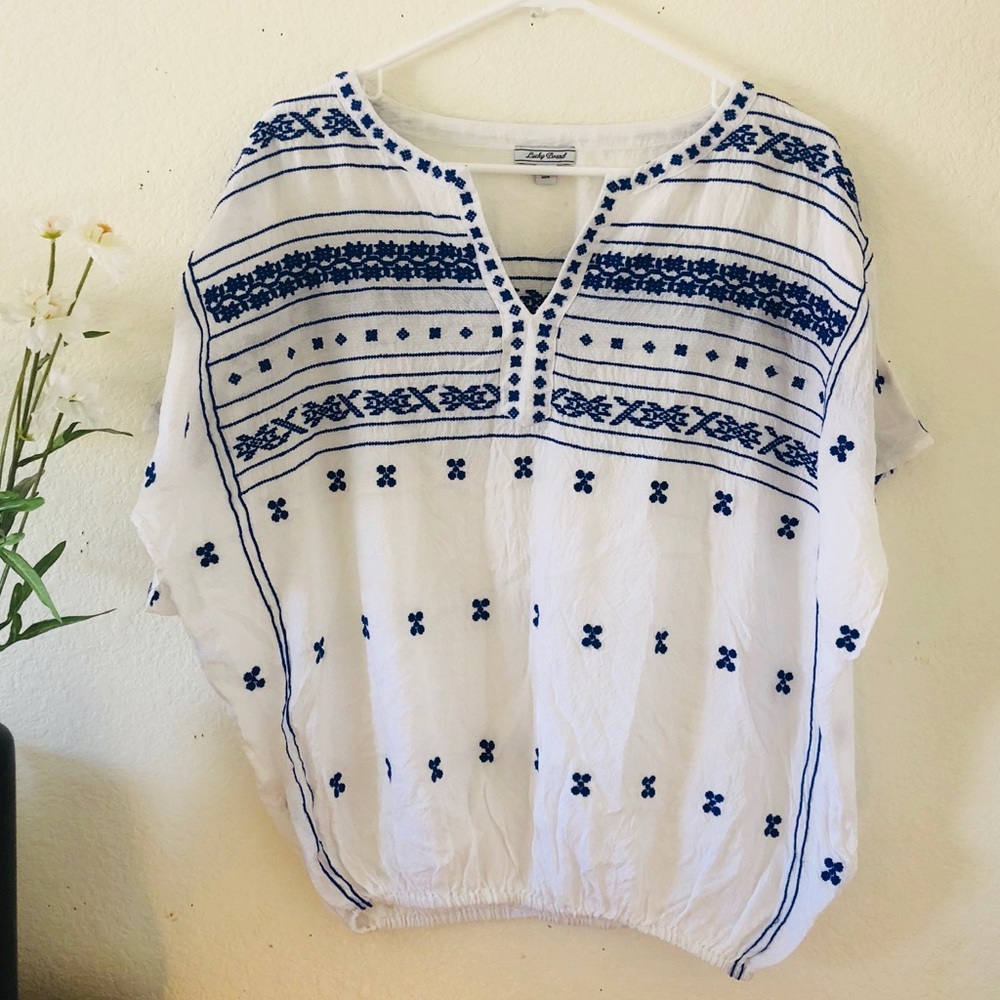 Lucky Brand Boho Embroidered Top